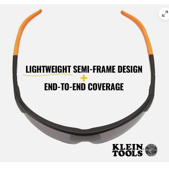 Klein Tools Safety Glasses Gray Lens Anti Fog Uv Protection Lightweight - Picture 4 of 6